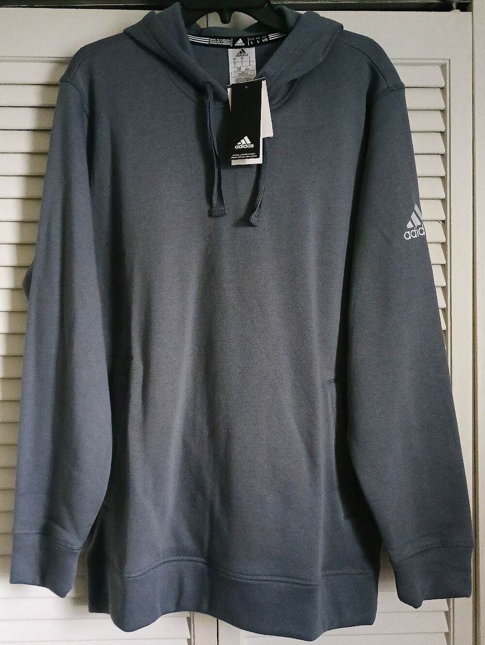 NWT Men's Adidas Slate Gray Fleece Hoodie (L)